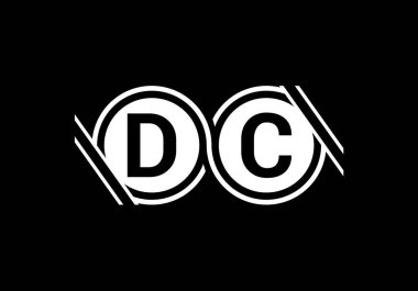 D C İlk Harf Logo tasarım vektör şablonu, Şirket İş Kimliği için Grafik Alfabe Sembolü