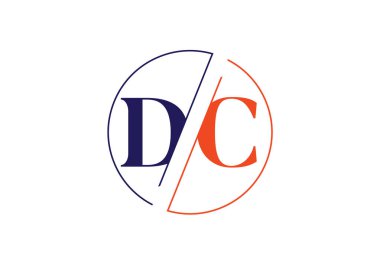 D C İlk Harf Logo tasarım vektör şablonu, Şirket İş Kimliği için Grafik Alfabe Sembolü