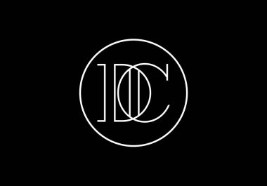 D C İlk Harf Logo tasarım vektör şablonu, Şirket İş Kimliği için Grafik Alfabe Sembolü