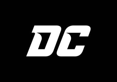 D C İlk Harf Logo tasarım vektör şablonu, Şirket İş Kimliği için Grafik Alfabe Sembolü