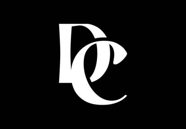 D C İlk Harf Logo tasarım vektör şablonu, Şirket İş Kimliği için Grafik Alfabe Sembolü