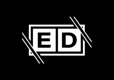 E D Başlangıç Harfi Logo tasarım vektör şablonu, Şirket İş Kimliği için Grafik Alfabe Sembolü