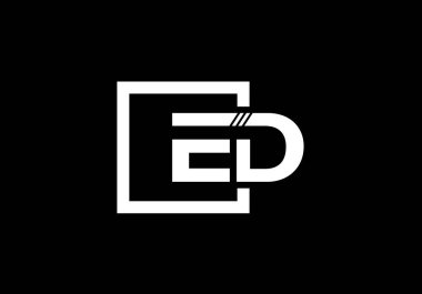 E D Başlangıç Harfi Logo tasarım vektör şablonu, Şirket İş Kimliği için Grafik Alfabe Sembolü