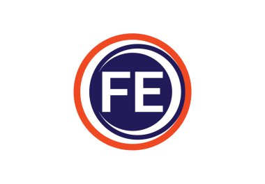 İlk Monogram FE Logo Tasarım Vektör Şablonu. FE Harf Logosu Tasarımı