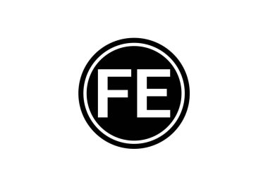 İlk Monogram FE Logo Tasarım Vektör Şablonu. FE Harf Logosu Tasarımı