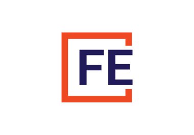 İlk Monogram FE Logo Tasarım Vektör Şablonu. FE Harf Logosu Tasarımı