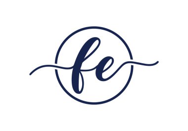 İlk Monogram FE Logo Tasarım Vektör Şablonu. FE Harf Logosu Tasarımı
