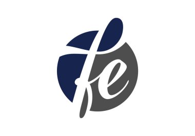 İlk Monogram FE Logo Tasarım Vektör Şablonu. FE Harf Logosu Tasarımı