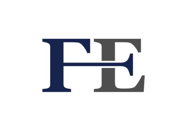 İlk Monogram FE Logo Tasarım Vektör Şablonu. FE Harf Logosu Tasarımı