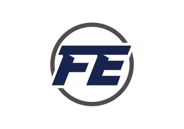 İlk Monogram FE Logo Tasarım Vektör Şablonu. FE Harf Logosu Tasarımı
