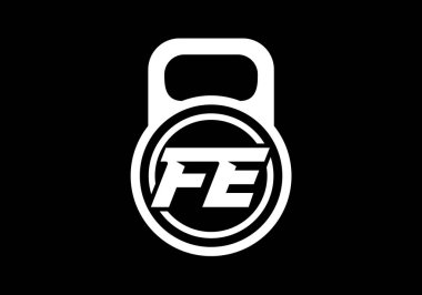 İlk Monogram FE Logo Tasarım Vektör Şablonu. FE Harf Logosu Tasarımı
