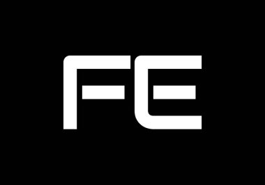 İlk Monogram FE Logo Tasarım Vektör Şablonu. FE Harf Logosu Tasarımı