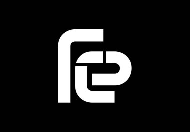 İlk Monogram FE Logo Tasarım Vektör Şablonu. FE Harf Logosu Tasarımı