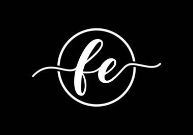 İlk Monogram FE Logo Tasarım Vektör Şablonu. FE Harf Logosu Tasarımı