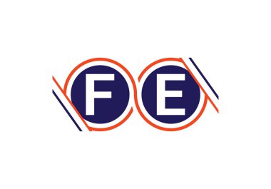 İlk Monogram FE Logo Tasarım Vektör Şablonu. FE Harf Logosu Tasarımı