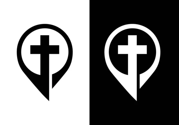 Kyrkans Logo Kristna Tecken Symboler Jesu Kors — Stock vektor