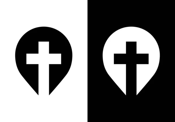 Kyrkans Logo Kristna Tecken Symboler Jesu Kors — Stock vektor