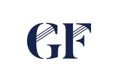 İlk Monogram Harf GF Logo Tasarım Vektör Şablonu. GF Harf Logo Tasarımı