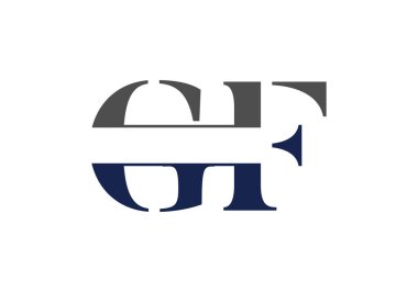 İlk Monogram Harf GF Logo Tasarım Vektör Şablonu. GF Harf Logo Tasarımı