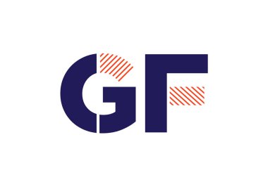 İlk Monogram Harf GF Logo Tasarım Vektör Şablonu. GF Harf Logo Tasarımı