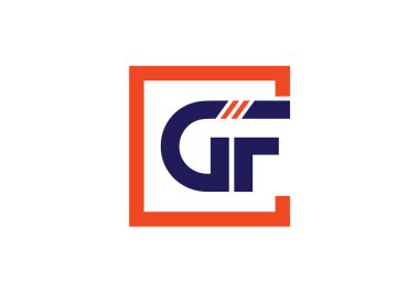 İlk Monogram Harf GF Logo Tasarım Vektör Şablonu. GF Harf Logo Tasarımı