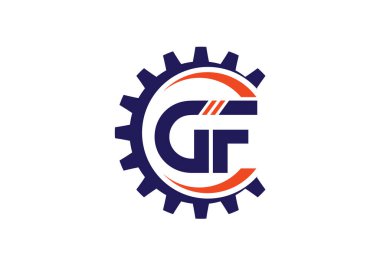 İlk Monogram Harf GF Logo Tasarım Vektör Şablonu. GF Harf Logo Tasarımı