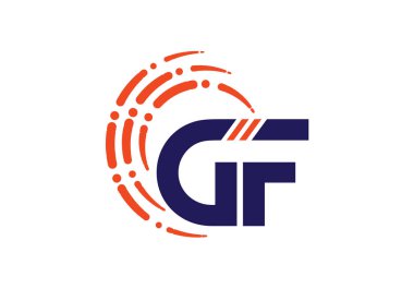 İlk Monogram Harf GF Logo Tasarım Vektör Şablonu. GF Harf Logo Tasarımı