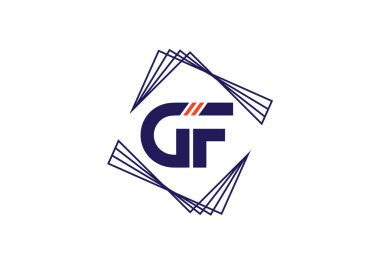İlk Monogram Harf GF Logo Tasarım Vektör Şablonu. GF Harf Logo Tasarımı