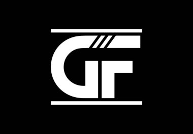 İlk Monogram Harf GF Logo Tasarım Vektör Şablonu. GF Harf Logo Tasarımı