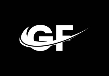 İlk Monogram Harf GF Logo Tasarım Vektör Şablonu. GF Harf Logo Tasarımı
