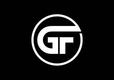 İlk Monogram Harf GF Logo Tasarım Vektör Şablonu. GF Harf Logo Tasarımı