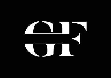 İlk Monogram Harf GF Logo Tasarım Vektör Şablonu. GF Harf Logo Tasarımı