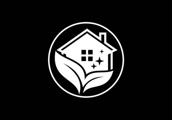 ハウスクリーニングサービスロゴデザインテンプレート クリーニング会社のロゴサインシンボル — ストックベクタ