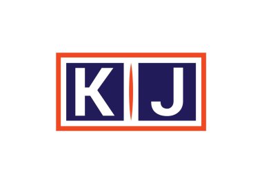 İlk Monogram Harf K J Logo Tasarım Vektör Şablonu. KJ Harf Logo Tasarımı