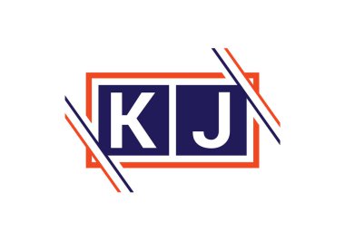 İlk Monogram Harf K J Logo Tasarım Vektör Şablonu. KJ Harf Logo Tasarımı