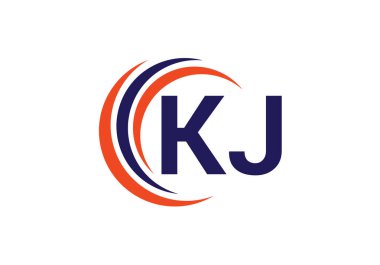 İlk Monogram Harf K J Logo Tasarım Vektör Şablonu. KJ Harf Logo Tasarımı