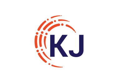 İlk Monogram Harf K J Logo Tasarım Vektör Şablonu. KJ Harf Logo Tasarımı