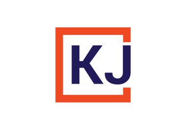 İlk Monogram Harf K J Logo Tasarım Vektör Şablonu. KJ Harf Logo Tasarımı