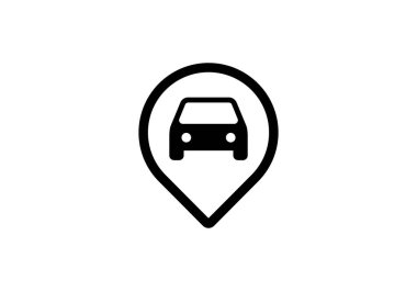 Konum simgesi vektörü. Pin işareti, navigasyon haritası, GPS, yön, yer, pusula, temas, arama konsepti. Grafik tasarım, logo, Web, UI, mobil uygulama için düz biçim