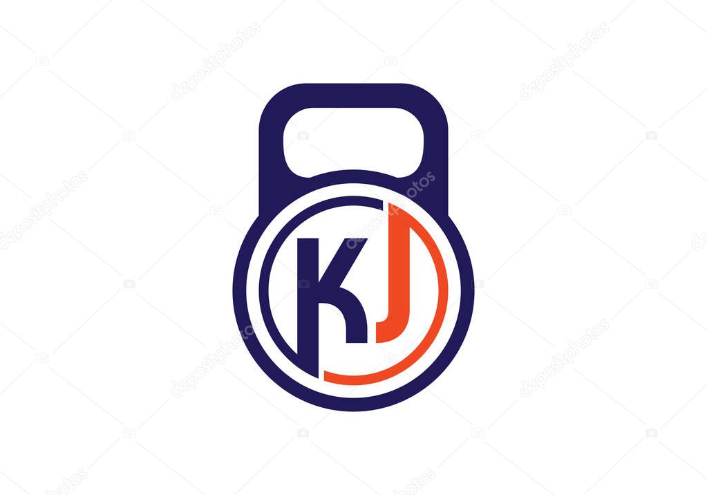 Initial Monogram Letter K J Logo Design Vector Template. KJ Letter Logo Design
