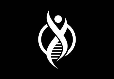 DNA vektör logo tasarım şablonu. Genetik Vektör Tasarımı