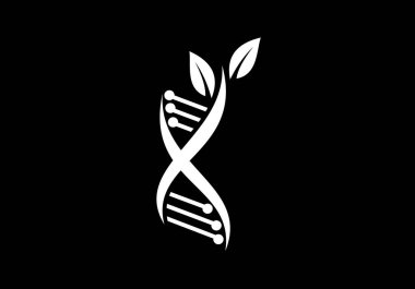 DNA vektör logo tasarım şablonu. Genetik Vektör Tasarımı