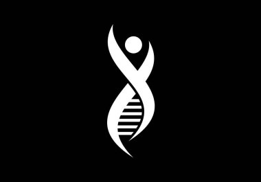 DNA vektör logo tasarım şablonu. Genetik Vektör Tasarımı