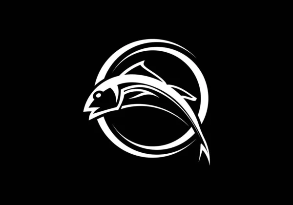 魚のシンボル 新鮮なシーフードロゴテンプレートデザイン 釣りロゴ — ストックベクタ