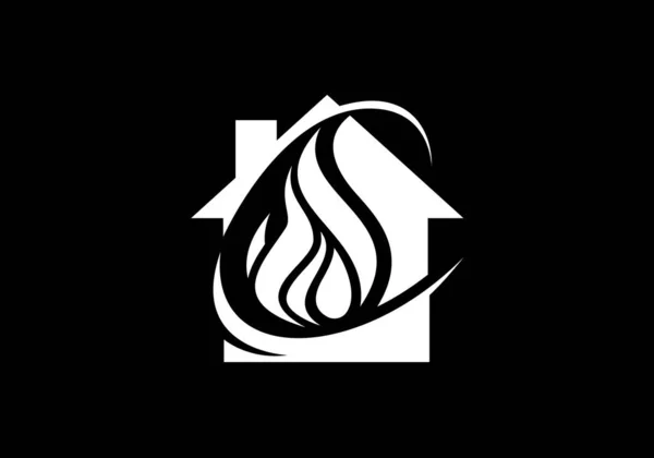 Logo Flamme Design Icône Incendie Symbole Industrie Pétrolière Gazière Isolé — Image vectorielle