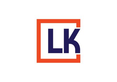 İlk Monogram Harf L Logo Tasarım Vektör Şablonu. LK Harf Logosu Tasarımı