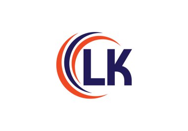 İlk Monogram Harf L Logo Tasarım Vektör Şablonu. LK Harf Logosu Tasarımı