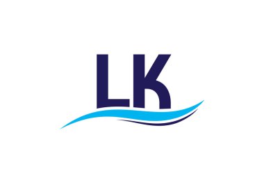 İlk Monogram Harf L Logo Tasarım Vektör Şablonu. LK Harf Logosu Tasarımı