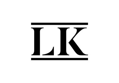 İlk Monogram Harf L Logo Tasarım Vektör Şablonu. LK Harf Logosu Tasarımı