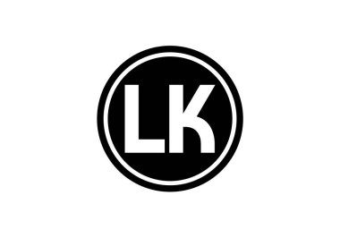 İlk Monogram Harf L Logo Tasarım Vektör Şablonu. LK Harf Logosu Tasarımı